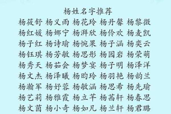 杨姓男孩名字大全-杨姓男孩起名字大全-杨姓名字大全姓名