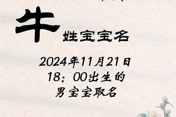 晚上12点出生的属牛男孩适合用什么字取名姓名
