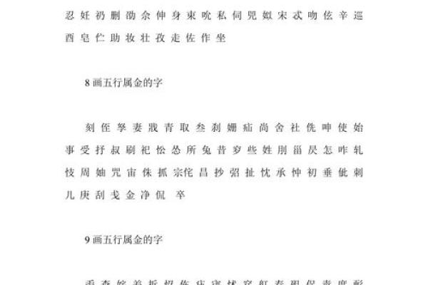 五行属金的字-五行属金的字大全-五行属金的字有哪些姓名